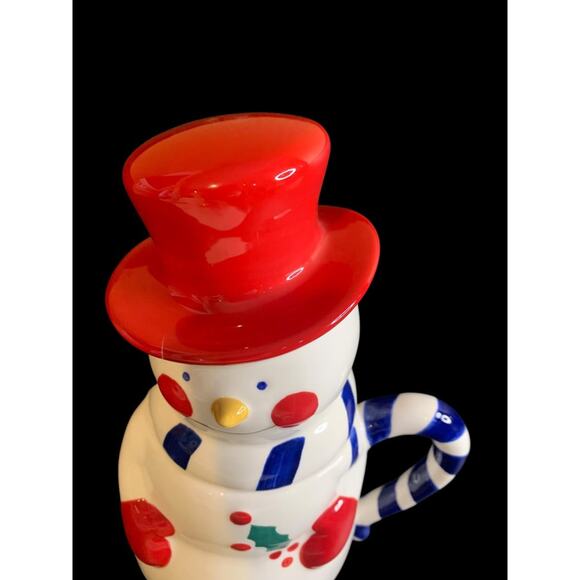 Temp-tations Presentable Ovenware Snowman Mug Lidded Hot Chocolate - Picture 4 of 8